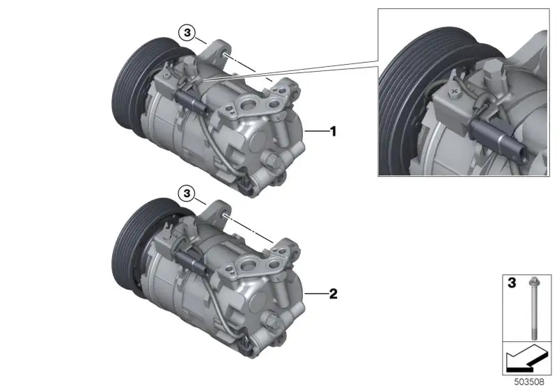 BMW Klimakompressor mit Magnetkupplung F20 F44 64527948797