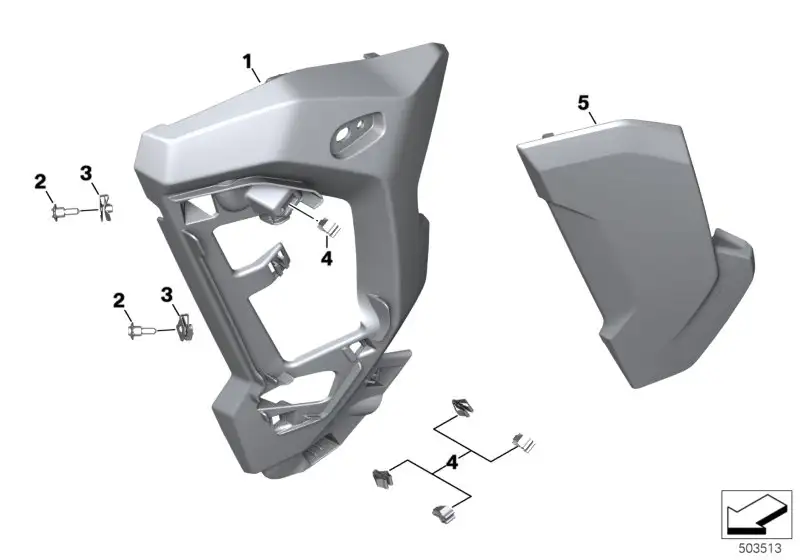 BMW Kühlerblende rechts 46638404450 - Bildposition 05