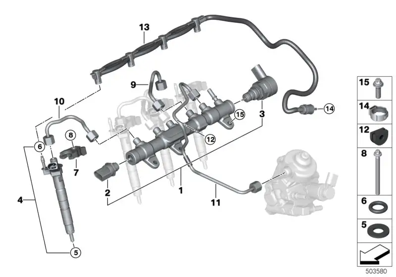 BMW Schlauchhalter 13537787270 - Bildposition --
