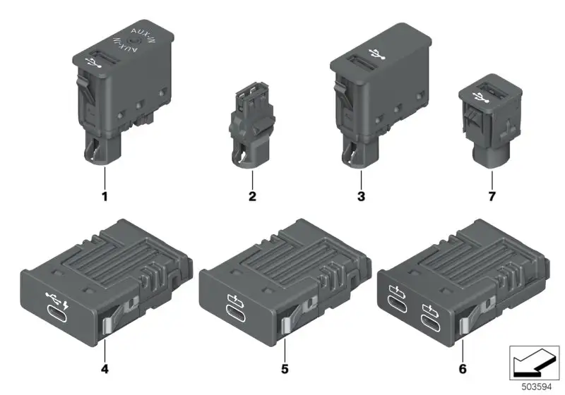 BMW USB Anschluss F39 F45 F46 F48 I01 I12 I15 F54 F55 F56 F56E F5