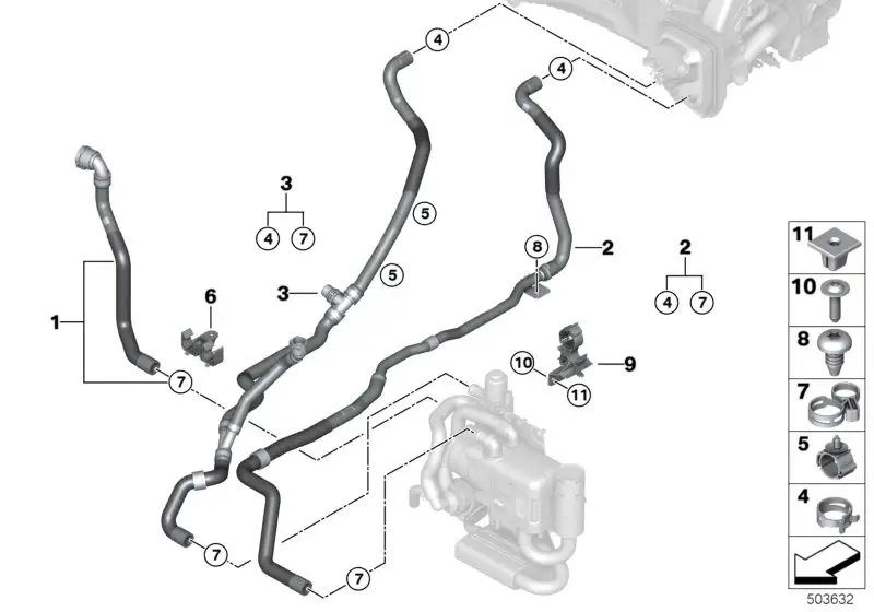 BMW Kühlmittelschlauch Vorlauf 2 G05 G06 G07 64219398811