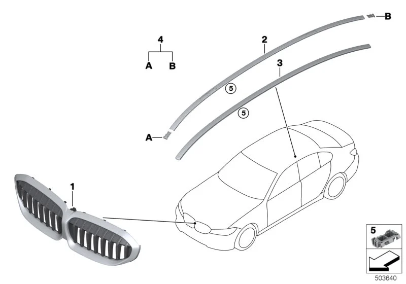 BMW Ziergitter Front G20 G21 G28 51138075666
