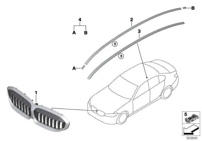 BMW Ziergitter Front G20 G21 G28 51137449432