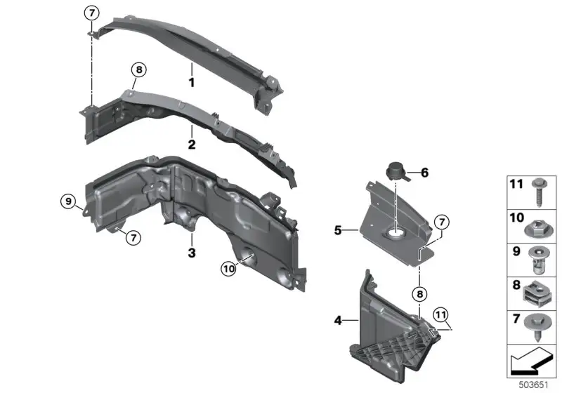 BMW Stirnwand Unterteil F39 F20 F44 F45 F46 F48 F54 F55 F56 F56E