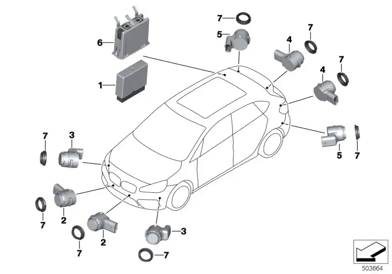 BMW Ultraschallsensor Dark Shadow F26 F39 F45 F46 G01 G02 G32 662