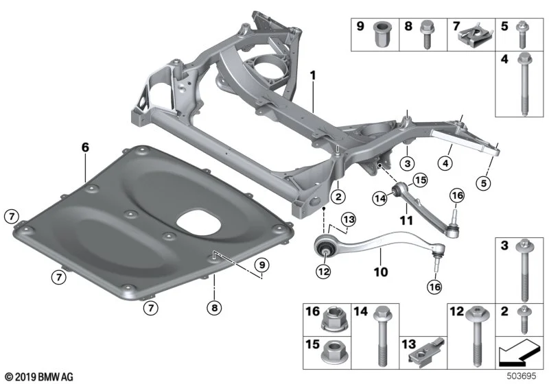 BMW Sechskantschraube mit Bund F80 F82 F83 F87 F87N 07119908497