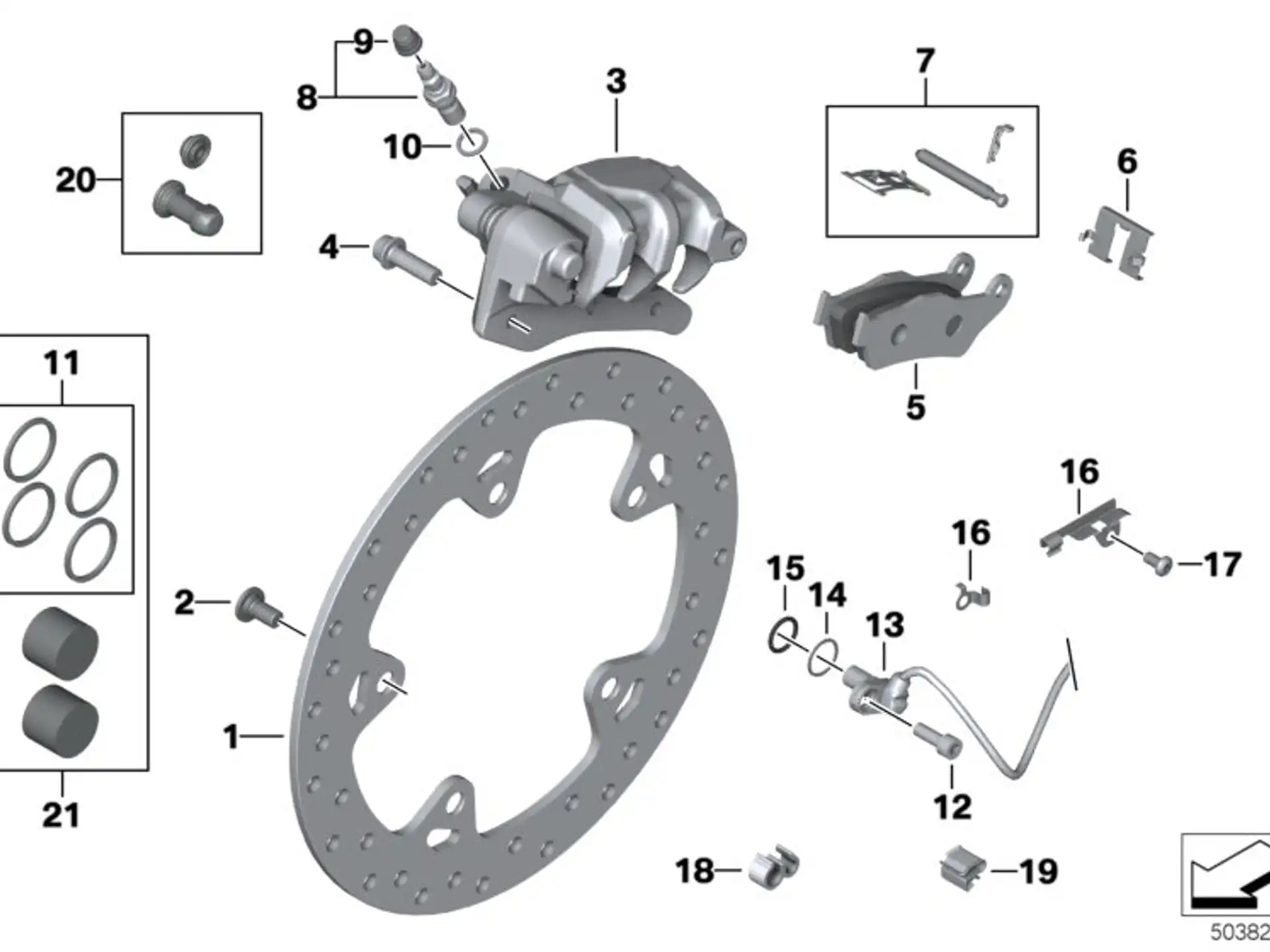 BMW Satz Befestigungsteile Bremsbeläge K25 K25H K26 K27 K28 K29 K49 34217690537