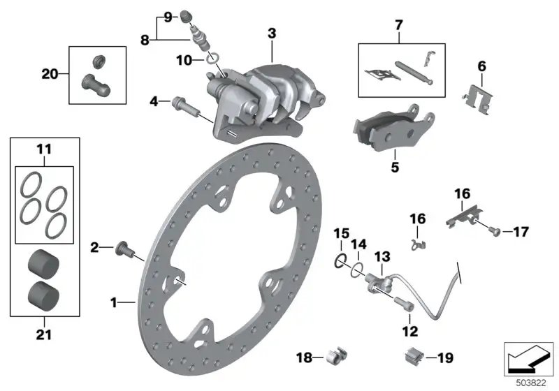 BMW Bremssattel hinten K25 K26 K27 K28 34217677603