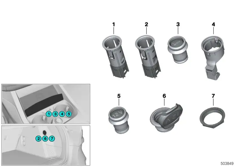 BMW Leuchtring mit LED F20 F44 F95 F96 G05 G06 G07 61347947768