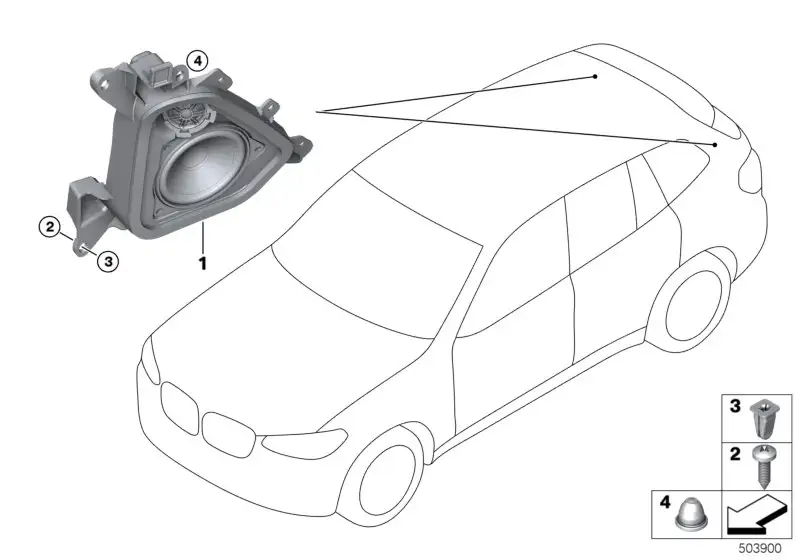 BMW Lautsprecherträger D-Säule links F97 G01 65136811963