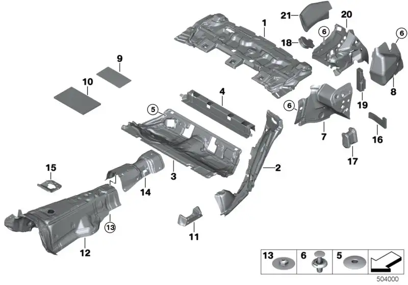 BMW Schallisolierung Boden hinten F90 G30 51487423550