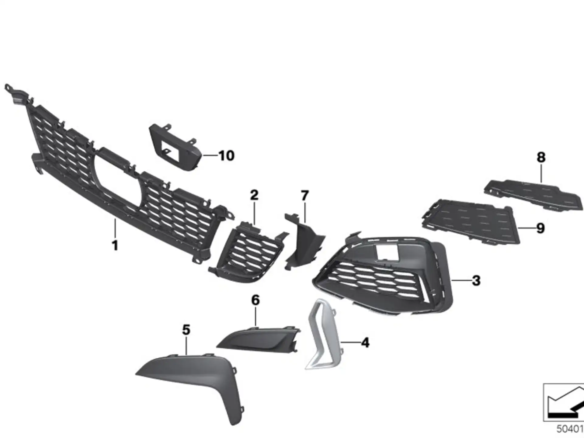 BMW Spange Gitter seitlich rechts G20 G21 51118093302