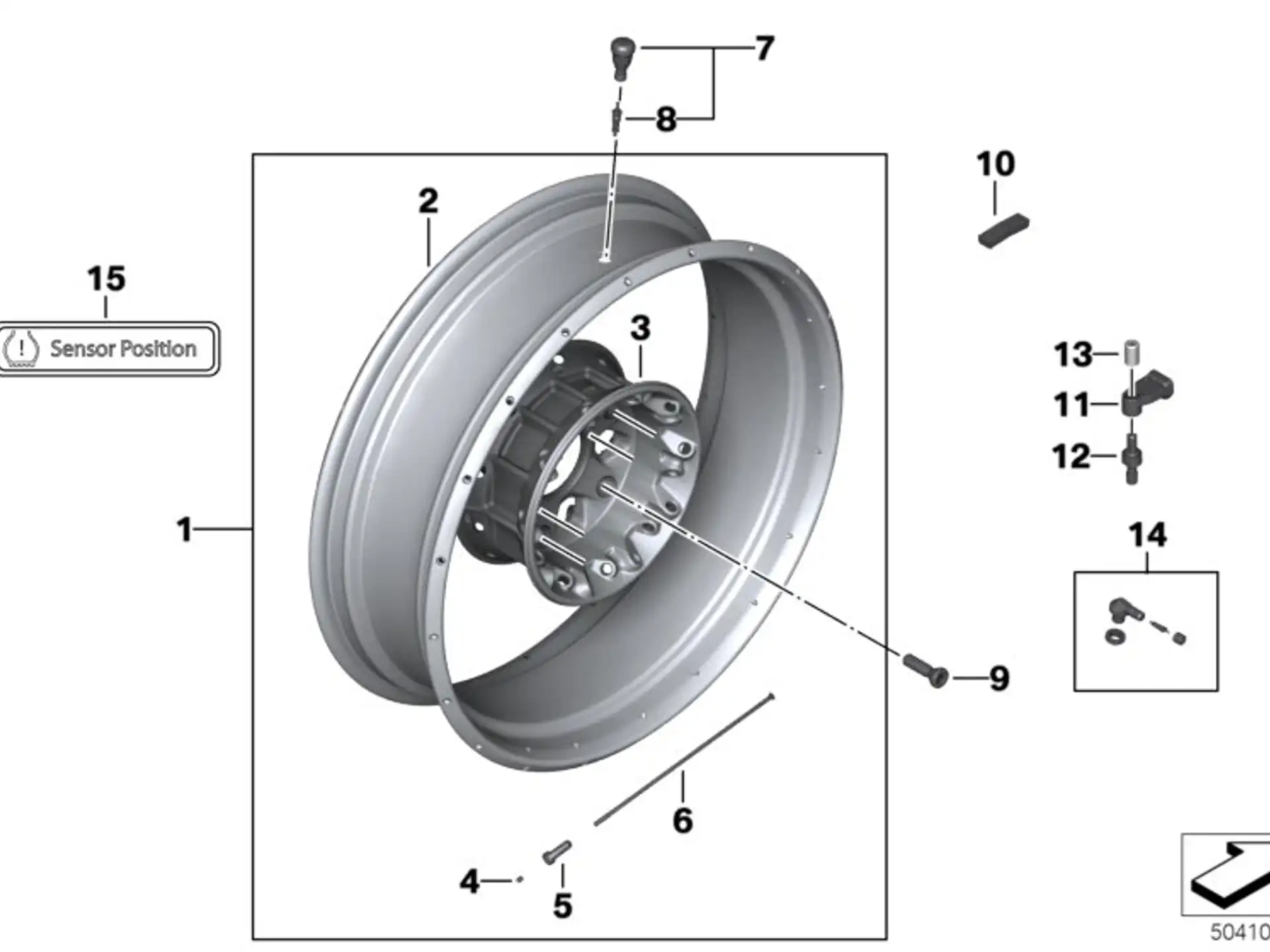 BMW Speiche hinten K23 K33 K50 K51 36318406051