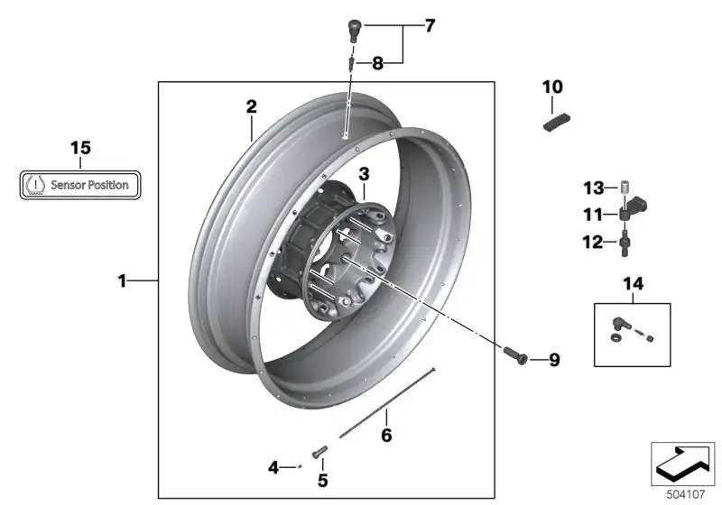 BMW Radnabe silber hinten K50 36318526660