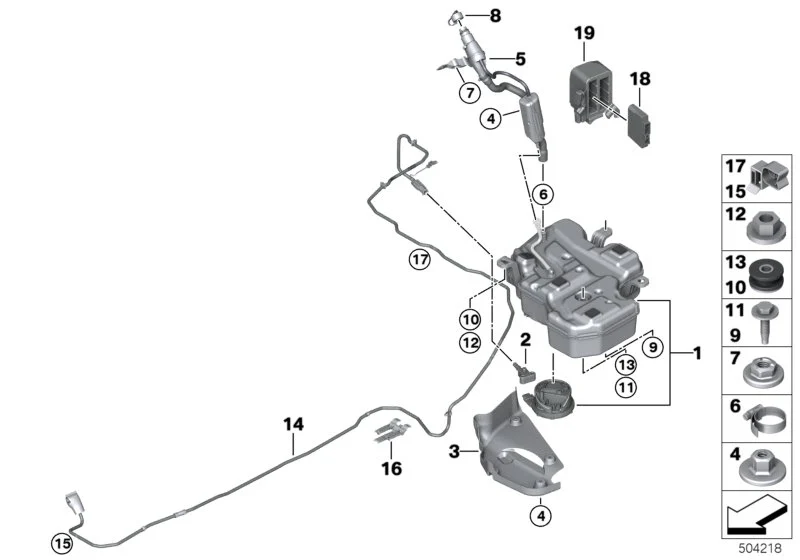 BMW Dosierleitung F39 F20 F44 F45 F46 F48 F54 F60 16197432455