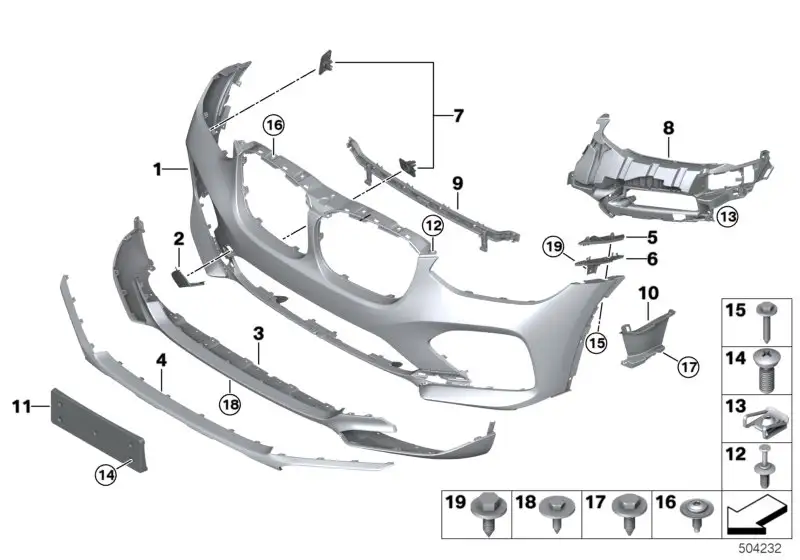 BMW Blende Stossfänger vorn G02 51117417943