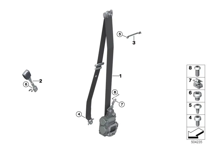 BMW Obergurt REMA 1. Sitzreihe links 72117497859