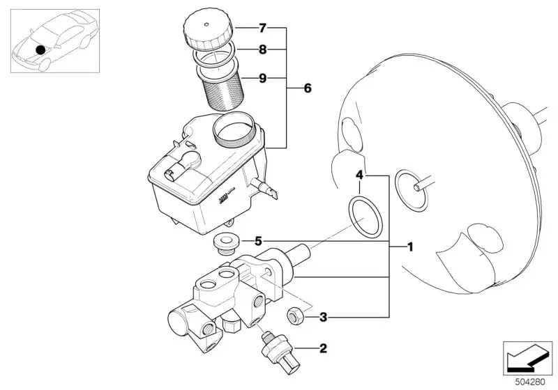 BMW Hauptbremszylinder E46 34312282343 - Bildposition 01