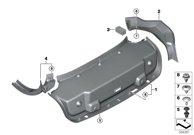 BMW Blende Wasserrinne rechts 51497453778 - Bildposition 02