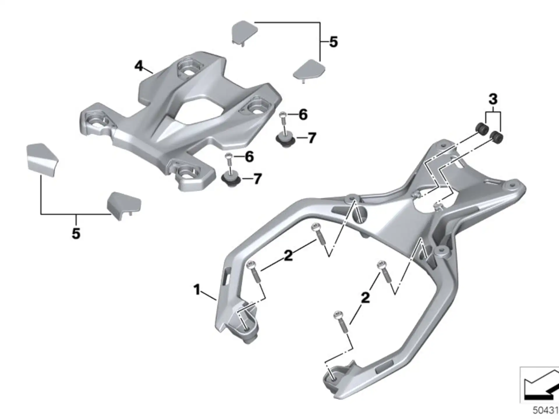 BMW Abdeckung Topcaseträger K69 K83 K84 46541540352