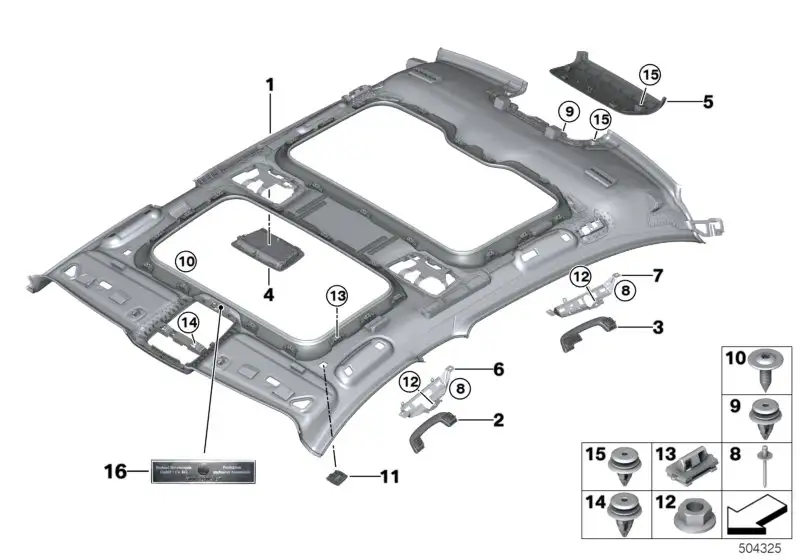 BMW Haltegriff Pianolack hinten links G11 G12 51168068227