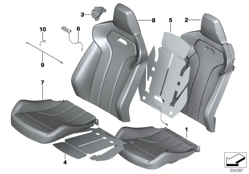 BMW Zwischenlage Sitz F80 F82 F87N 52108058232 - Bildposition 04