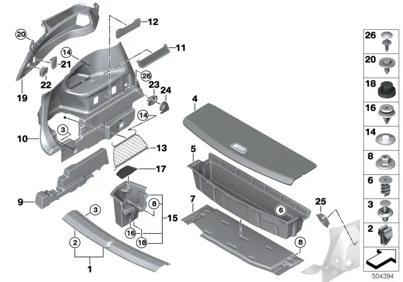 BMW Spannband rechts F46 51477463662 - Bildposition 11