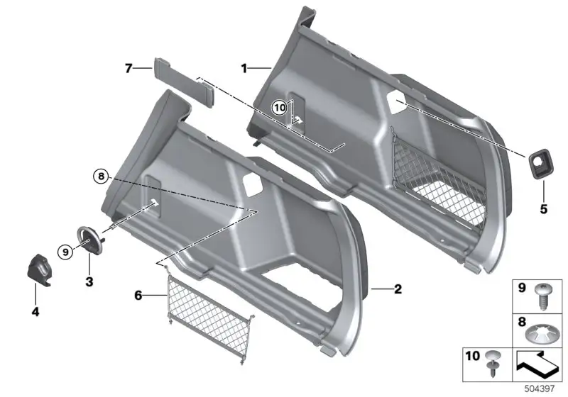 BMW Ablagenetz Gepackraum F48 51477435857 - Bildposition 06