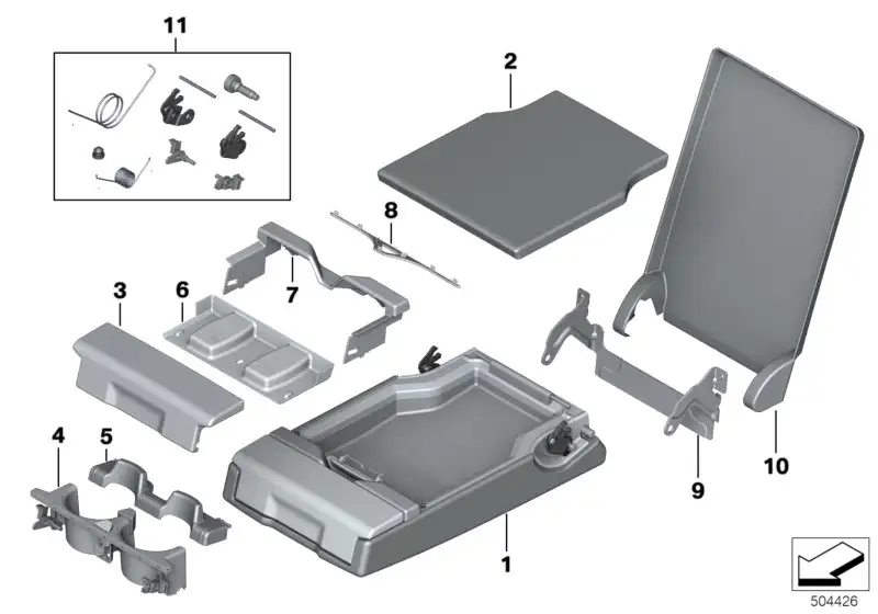 BMW Reparatursatz Armauflage F06 F10 F11 F90 G30 G31 G32 52207277