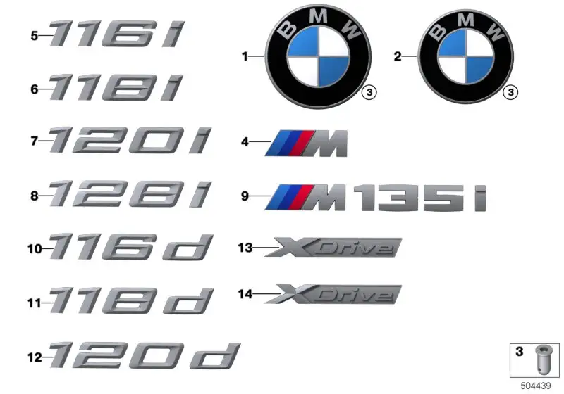 BMW Schriftzug F20 51147932980