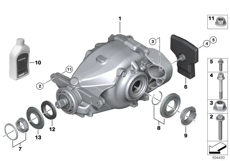 BMW Hinterachsgetriebe F20 F21 F22 F23 33107605593 - Bildposition