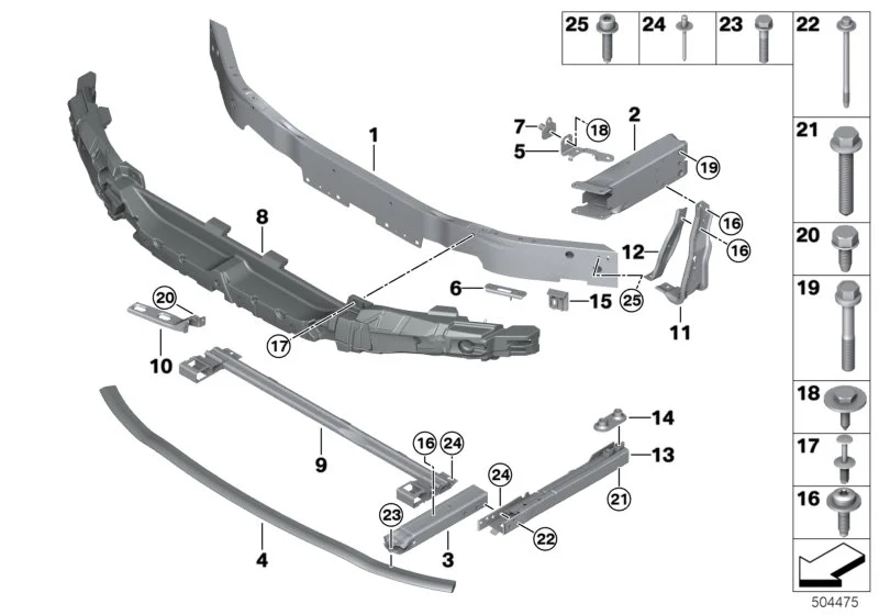 BMW Strebe links F39 F20 F44 F45 F46 F48 F54 F55 F56 F56E F57 F60 51117365269