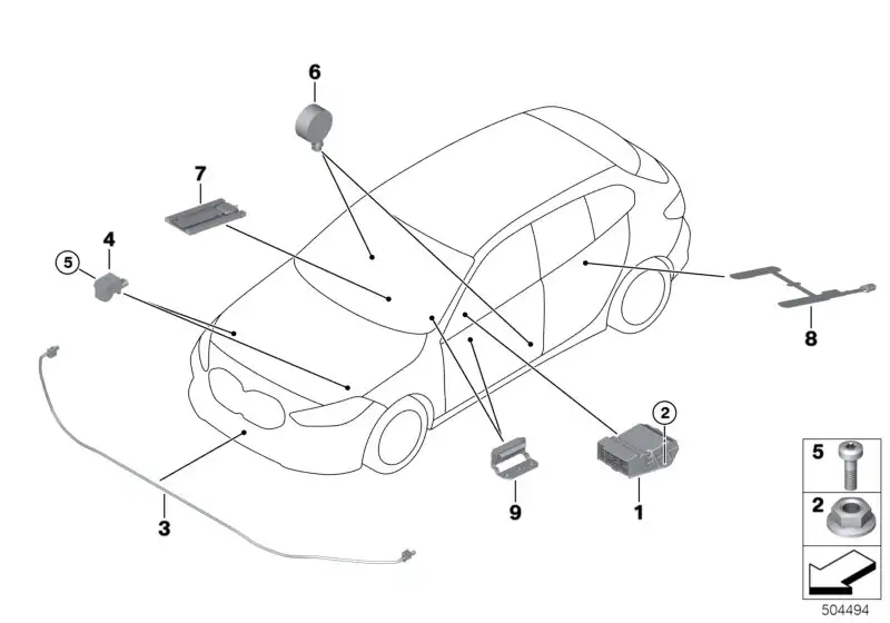 BMW Beschleunigungssensor F20 F44 F90 F91 F92 F93 F95 F96 F97 F98