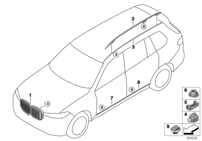 BMW Ziergitter Front G07 51137454897 - Bildposition 01