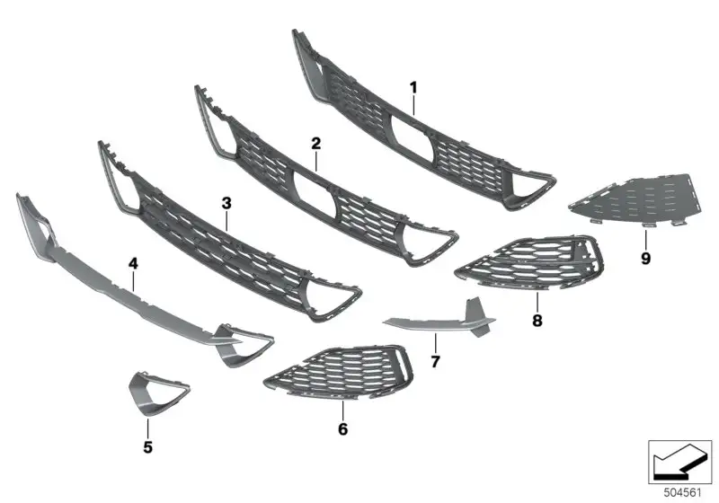 BMW Deckel Gitter rechts 51118075280 - Bildposition 09