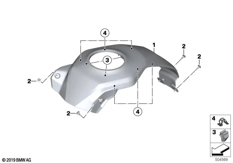 BMW Tankabdeckung Mitte K84 46638403892 - Bildposition 01