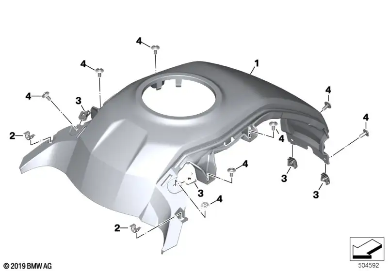 BMW Tankabdeckung Mitte K83 46638403857 - Bildposition 01