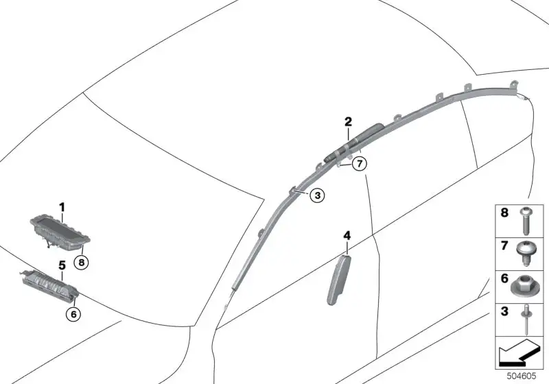 BMW Kopfairbag rechts 72127352178