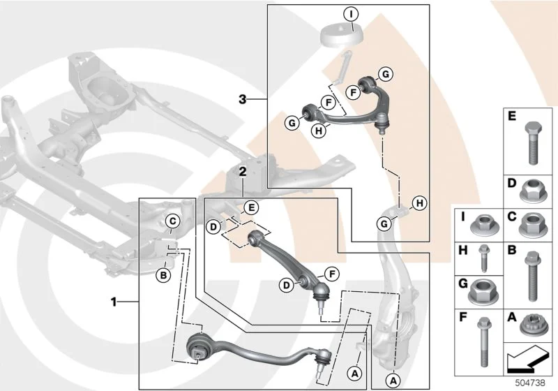 BMW Reparatursatz Querlenker unten rechts F15 F16 33322475210