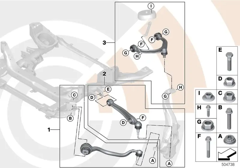 BMW Reparatursatz Querlenker oben links 31122475228 - Bildpositio