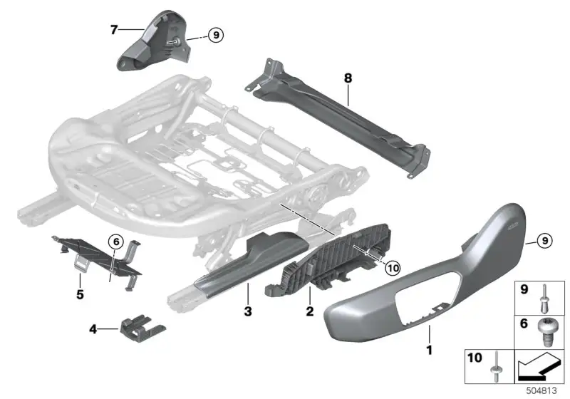 BMW Abdeckkappe Sitzschiene F39 F20 F44 F45 F46 F48 G29 M40i F54