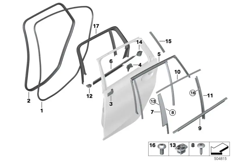 BMW Schachtabdeckung aussen Tür hinten re. G21 51357433986
