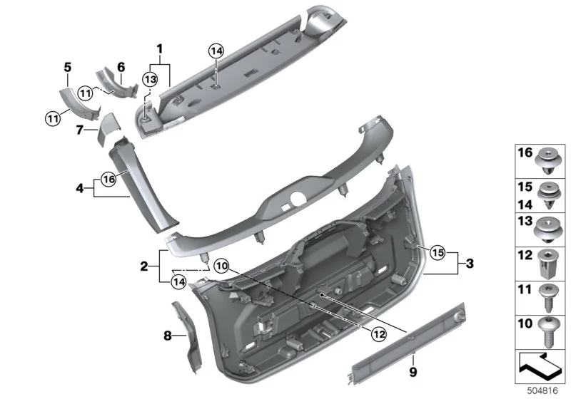 BMW Verkleidung Heckklappe innen links G21 51497946707
