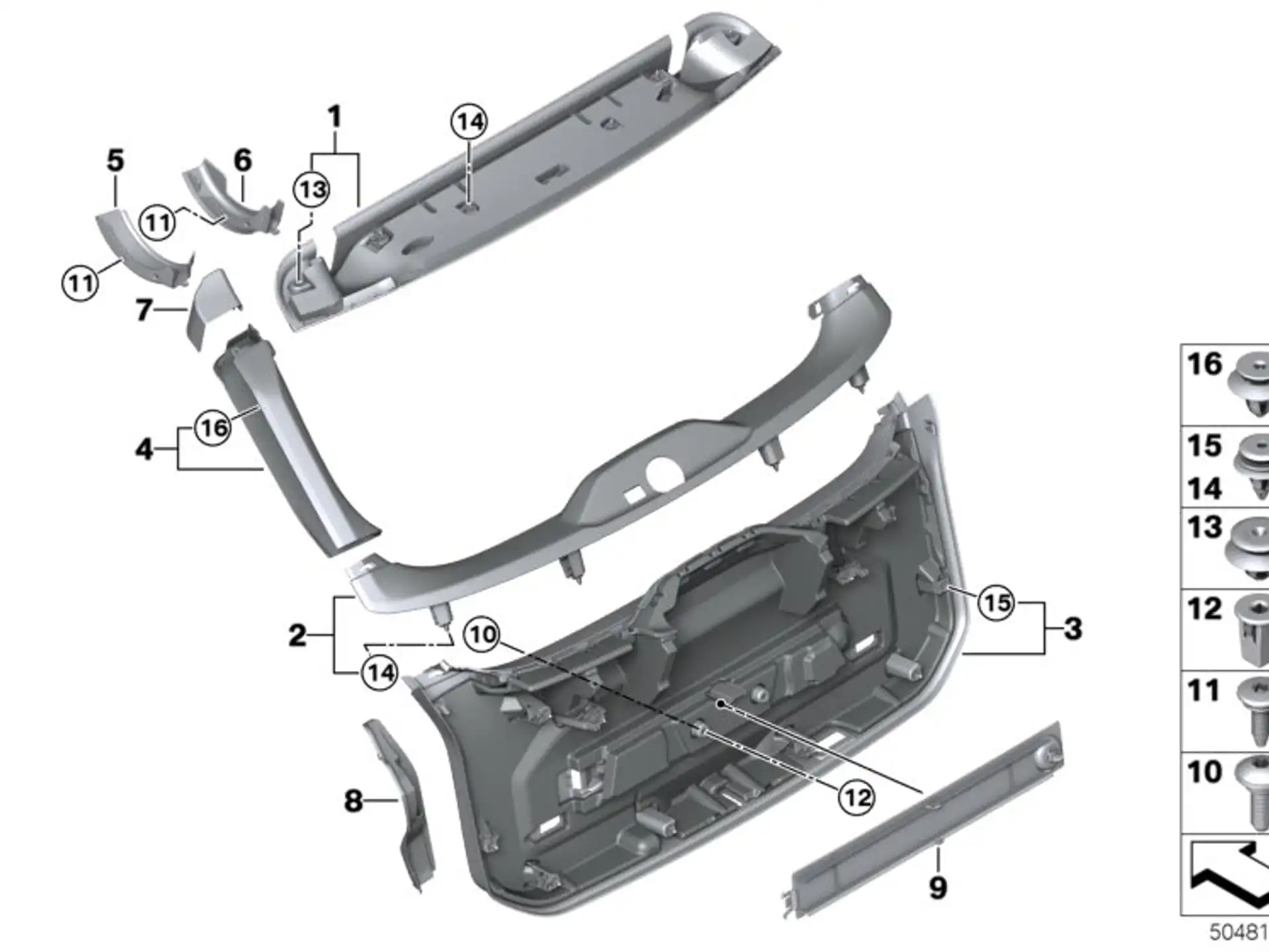 BMW Verkleidung Heckklappe innen links G21 51497946707