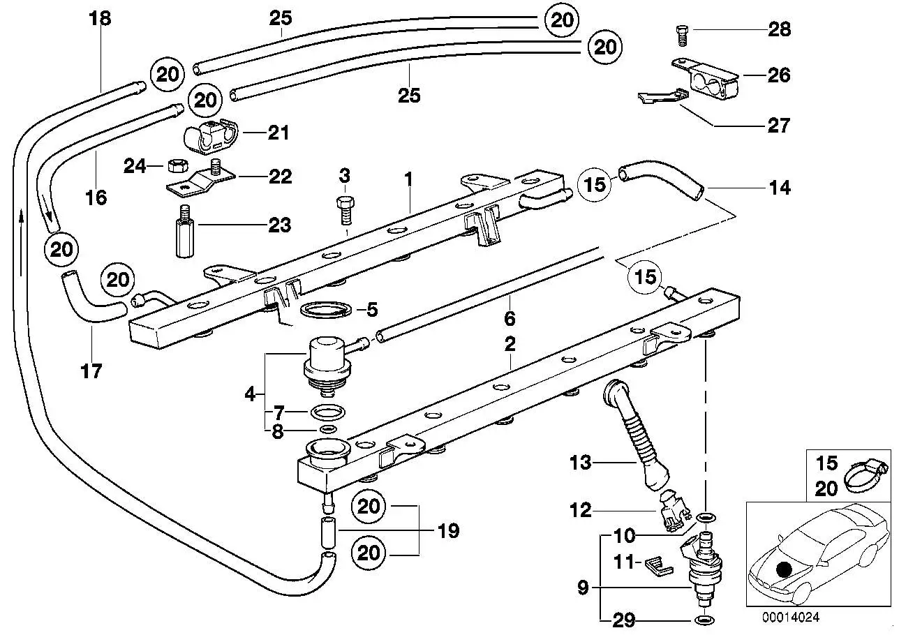 BMW Formschlauch E31 E38 13531704140 - Bildposition 14