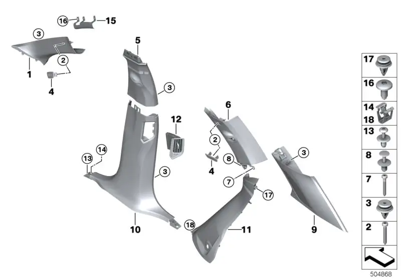 BMW Blende D-Säule LSP oben rechts F95 G05 51438092632