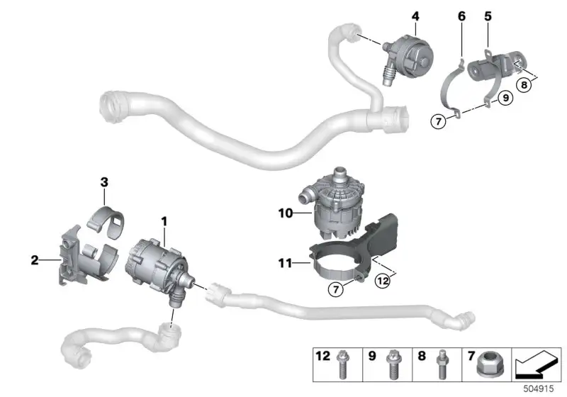 BMW Zusatzkühlmittelpumpe F90 F91 F92 F93 F95 F96 G05 G06 G07 G11