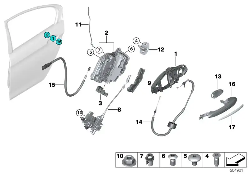 BMW Systemschloss hinten rechts F15 F16 F85 F86 F90 G11 G12 G30 5
