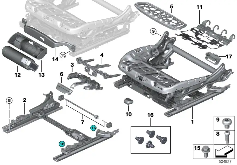 BMW Sitzrahmen Komfortsitz links F95 F96 G05 G06 G07 52107459217