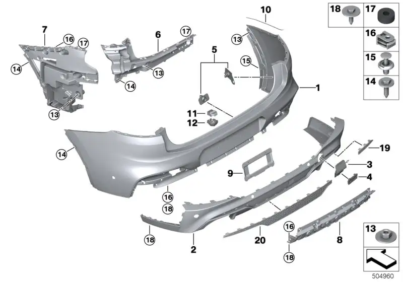 BMW Verkleidung Stossfänger hinten unten G02 51128078842 - Bildpo